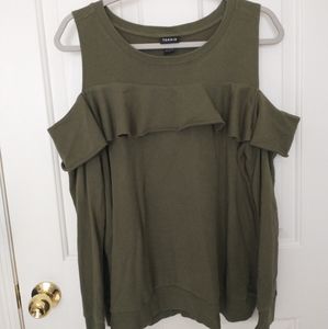 Forest Green Torrid Cold Shoulder Sweater